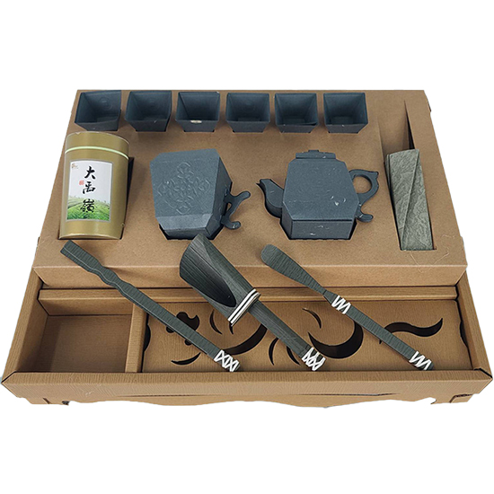 紙紮墨綠茶具組