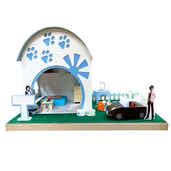 紙紮藍色寵物屋