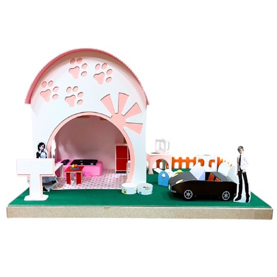 紙紮粉色寵物屋